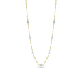 Roberto Coin Yellow Gold Dogbone Seven Station Diamond Necklace