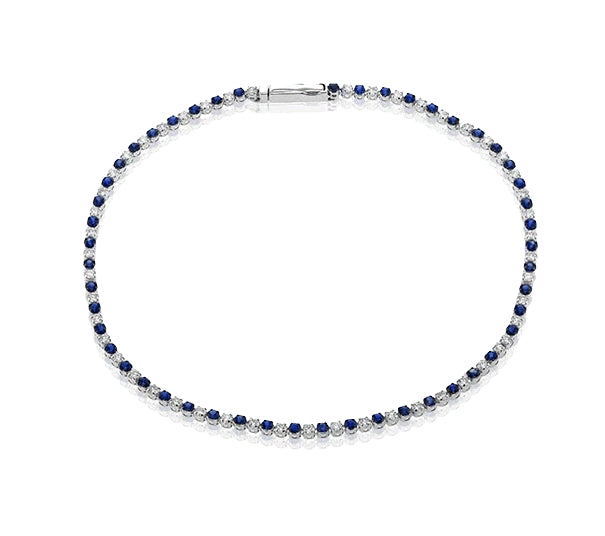 Simon G White Gold Sapphire and Diamond Tennis Bracelet