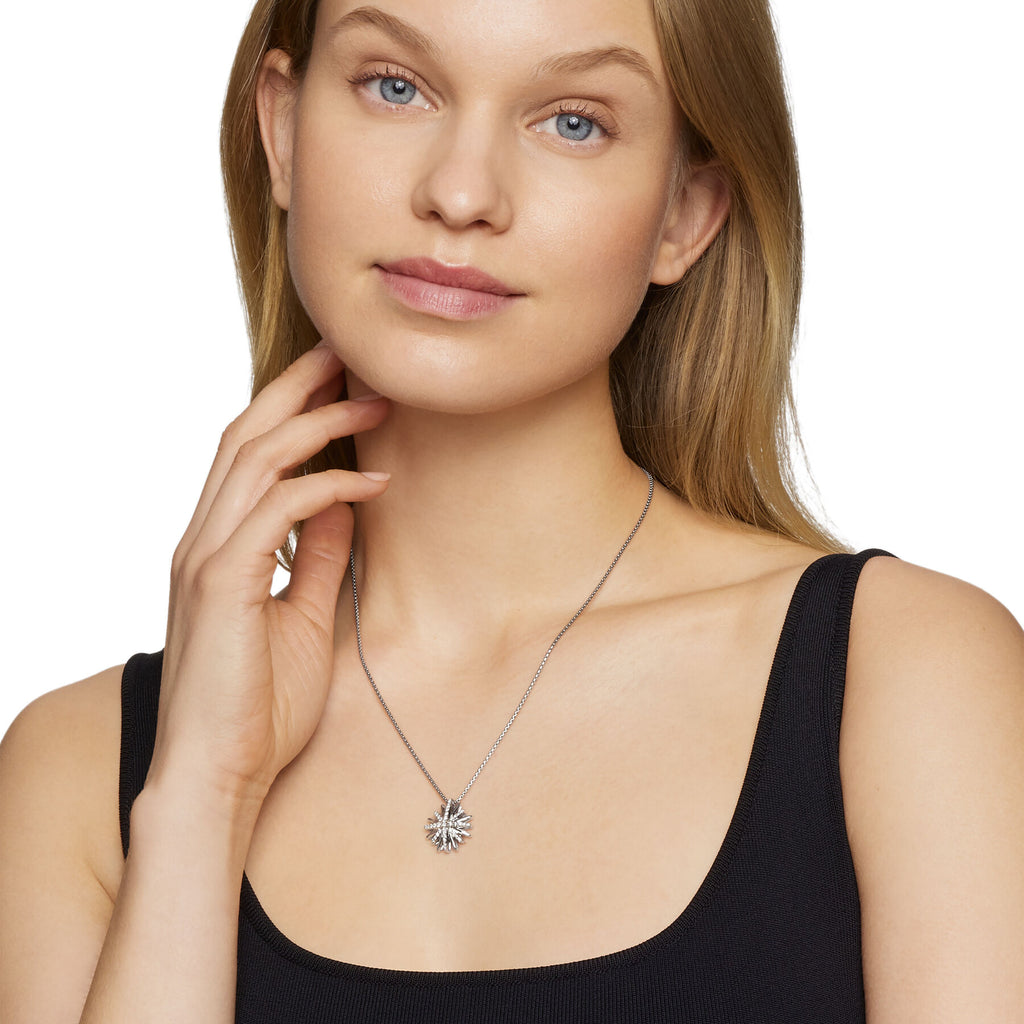 David Yurman Sterling Silver Starburst Pendant Necklace