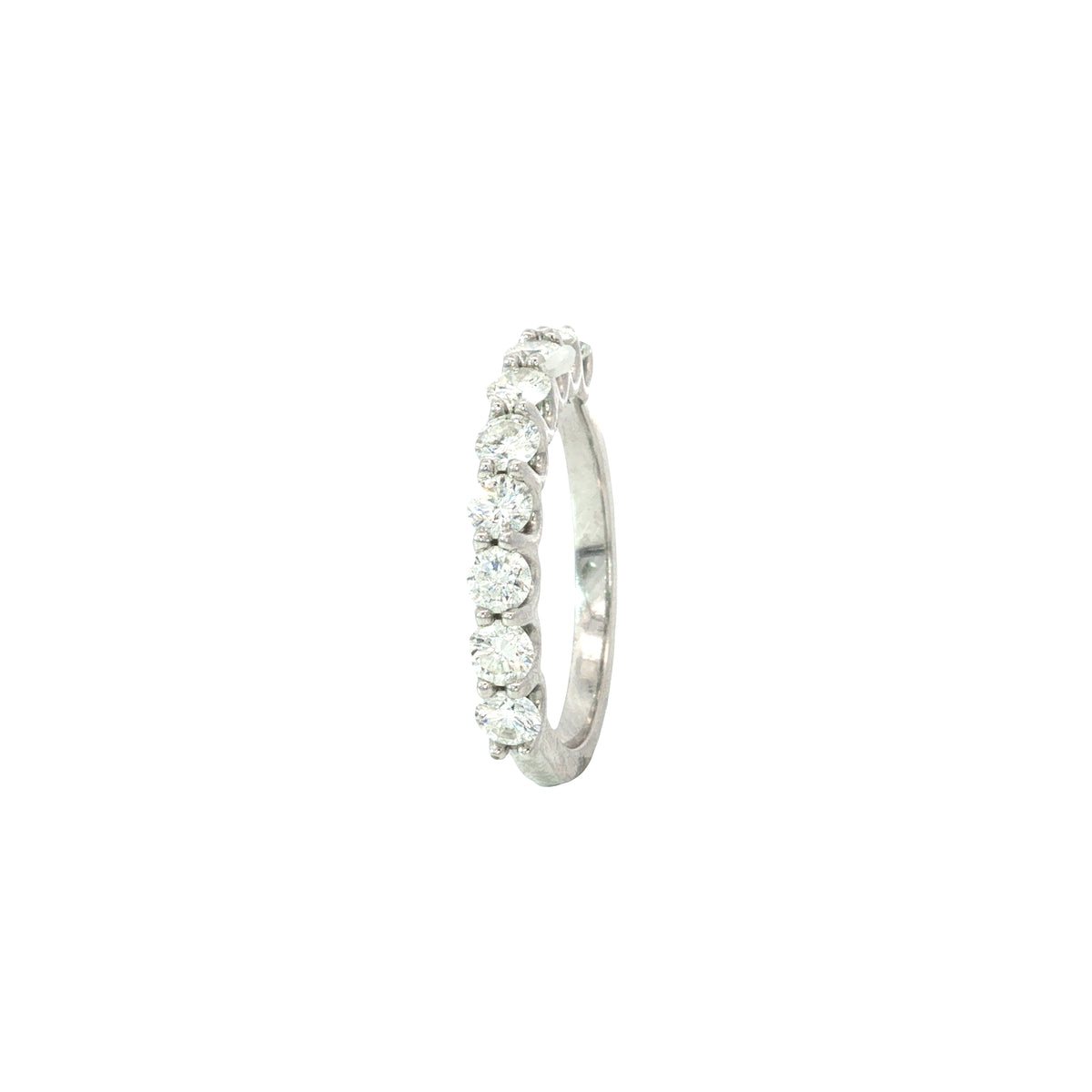 White Gold High Prong Set Diamond Wedding Band