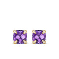 David Yurman Yellow Gold Chatelaine Amethyst Stud Earrings with Diamonds