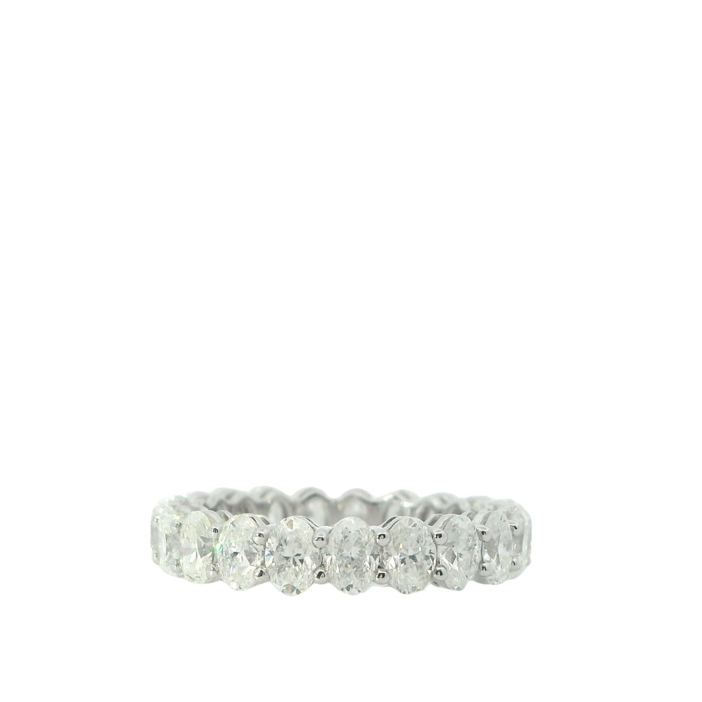 Platinum Oval Diamond Eternity Band