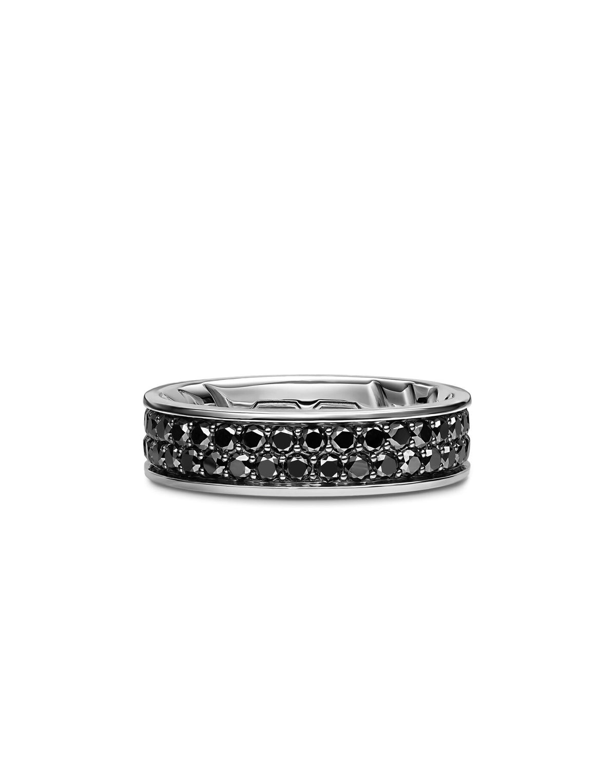 David Yurman Sterling Silver Streamline Black Diamond Band Ring