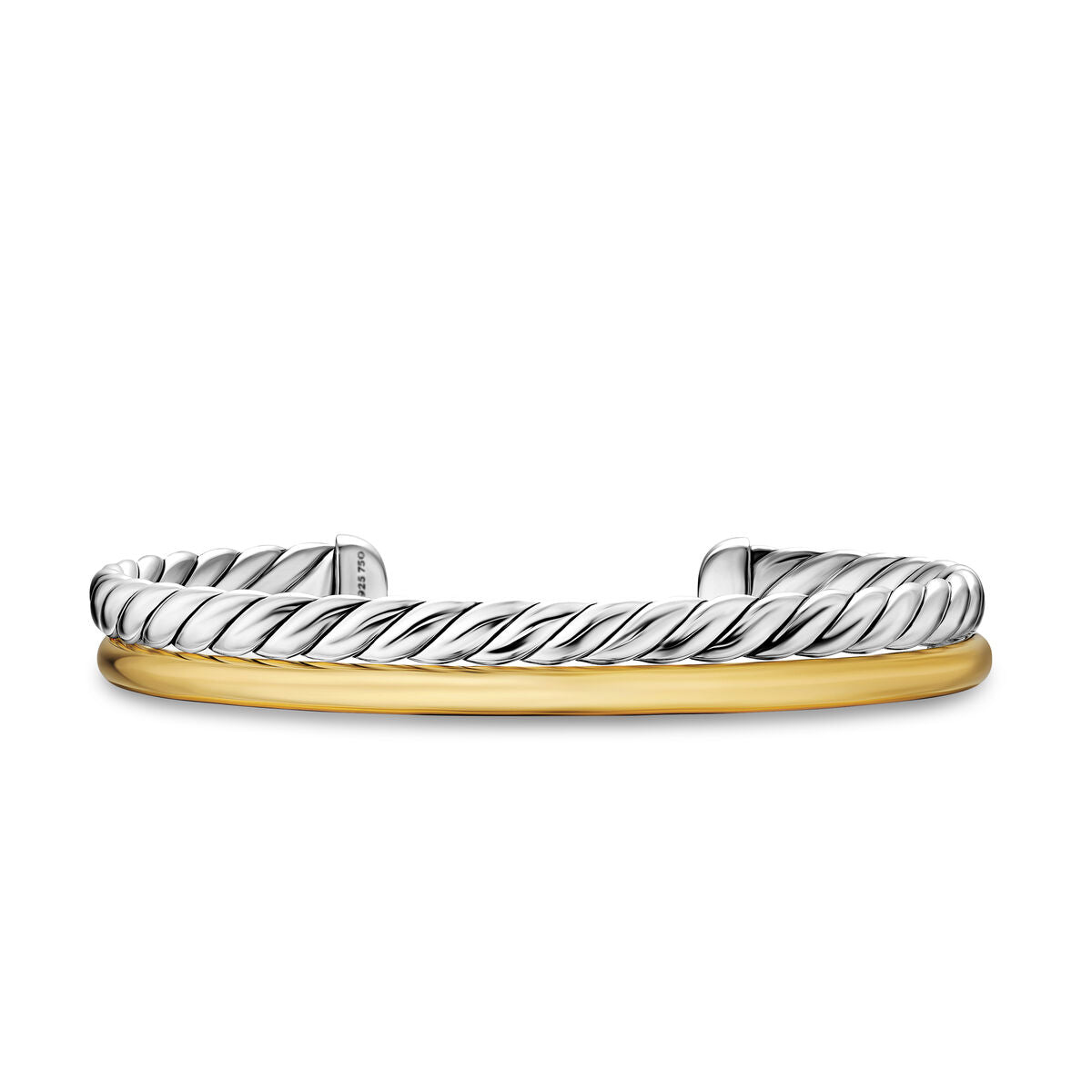 David Yurman Sterling Silver and Yellow Gold Mercer 2-Row Bracelet
