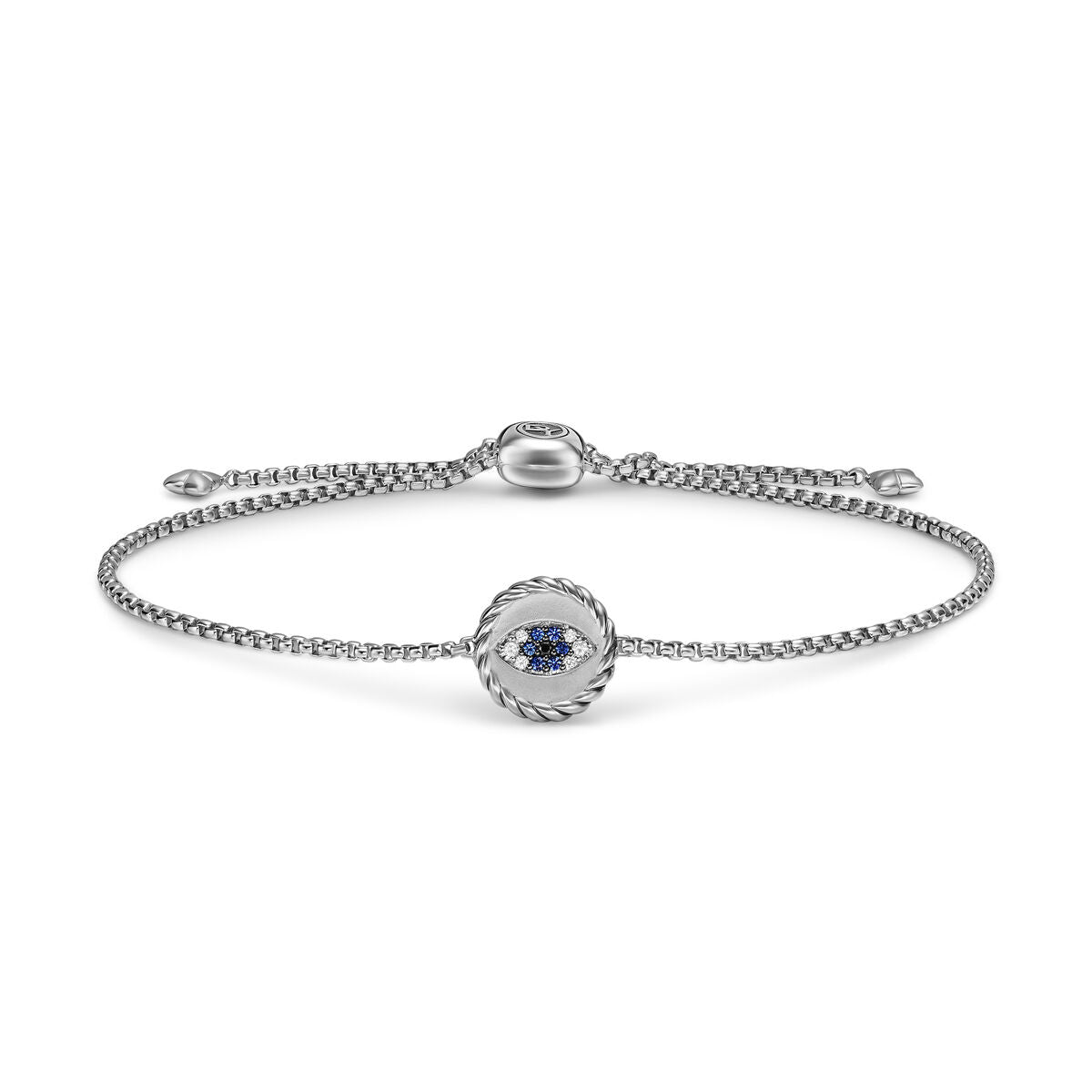 David Yurman Sterling Silver Evil Eye Adjustable Bracelet