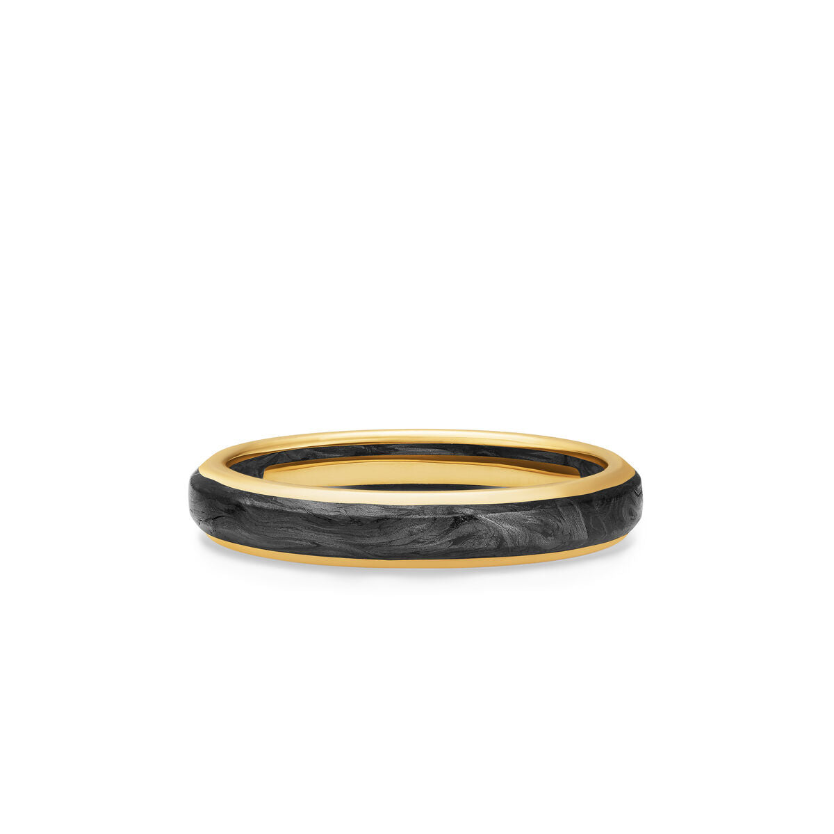 David Yurman Yellow Gold Streamline Forged Carbon Band Ring