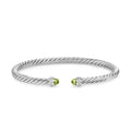 David Yurman Sterling Silver Cable Flex Peridot Diamond Bracelet