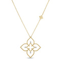 Roberto Coin Yellow Gold Princess Flower Open Frame Necklace