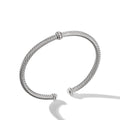 David Yurman Sterling Silver Classic Cable Diamond Station Bracelet