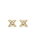David Yurman Yellow Gold Crossover X Diamond Stud Earrings