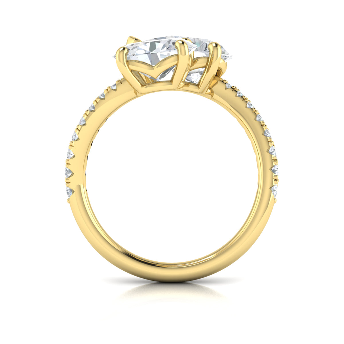 Vlora Yellow Gold Diamond East - West Toi et Moi Engagement Ring Mounting