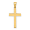 Yellow Gold Florentine Satin Cross Pendant Necklace
