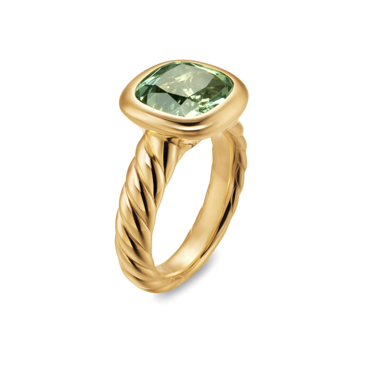 David Yurman Yellow Gold Mercer Stone Prasiolite Ring