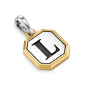 David Yurman Sterling Silver and Yellow Gold Initial Amulet "L" Enhancer