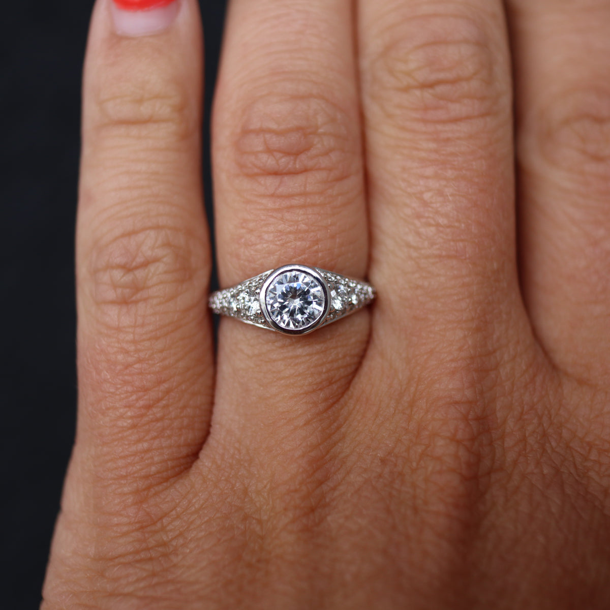 Devotion White Gold Simone Diamond Bezel Engagement Ring Mounting