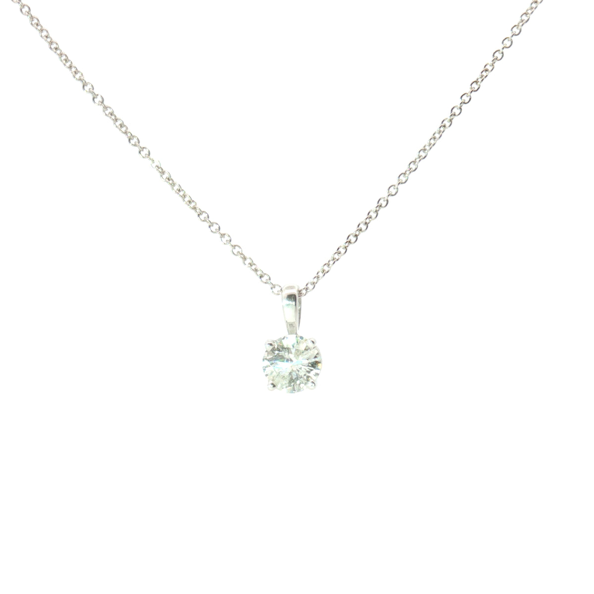 Estate White Gold Diamond Pendant Necklace