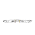 David Yurman Sterling Silver and Yellow Gold Cable Flex Bracelet