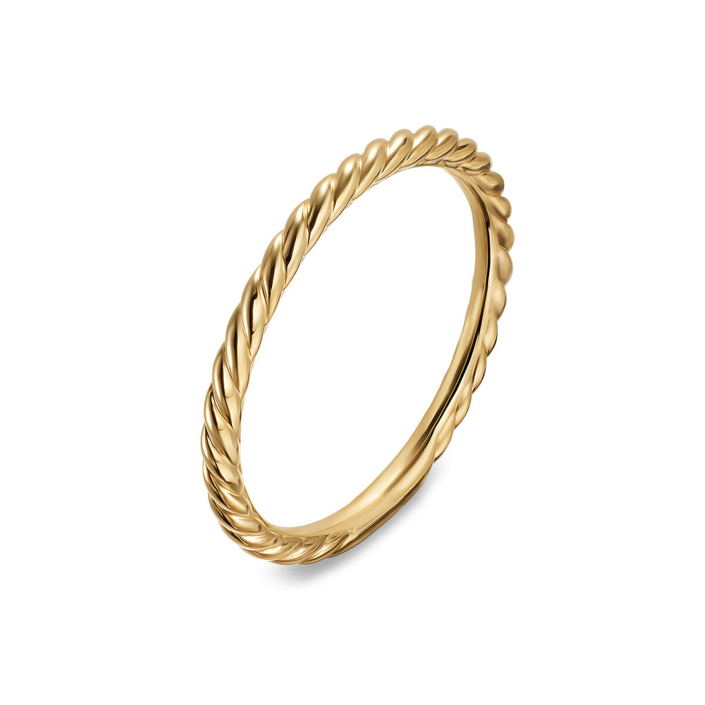 David Yurman Yellow Gold Petite Modern Renaissance Band Ring
