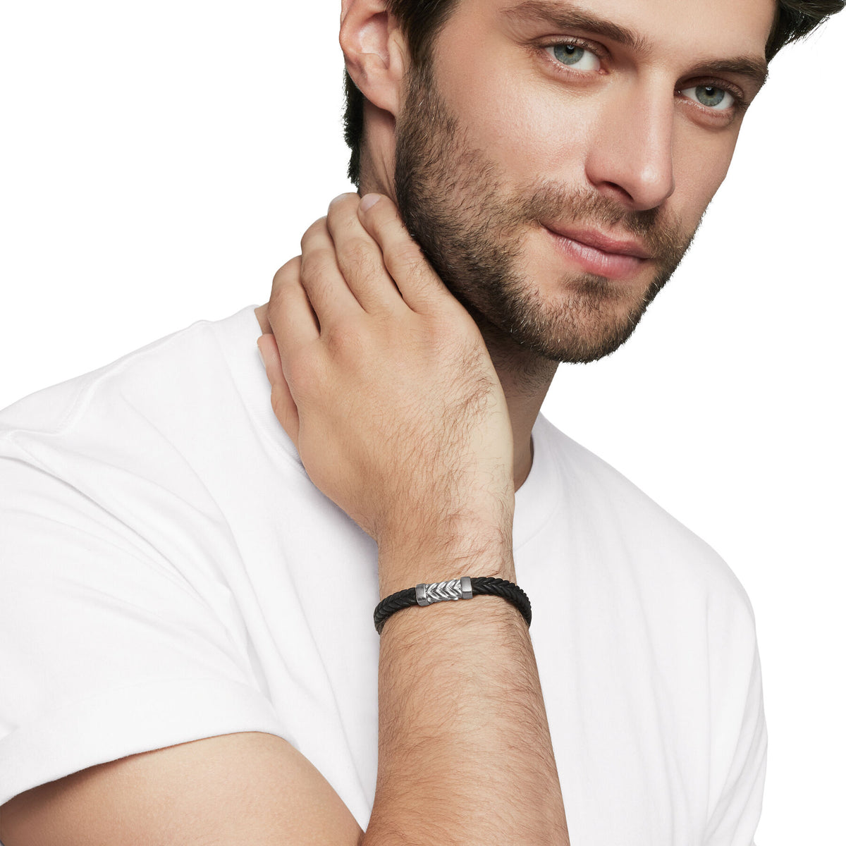 David Yurman 6 mm Chevron Black Rubber Bracelet