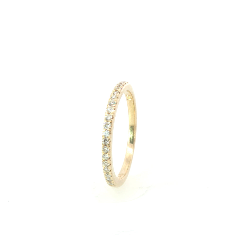 Estate Yellow Gold Petite Diamond Band