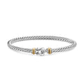 David Yurman Sterling Silver and Yellow Gold Cable Flex Buckle Bracelet