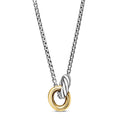 David Yurman Sterling Silver and Yellow Gold Cable Linked Necklace