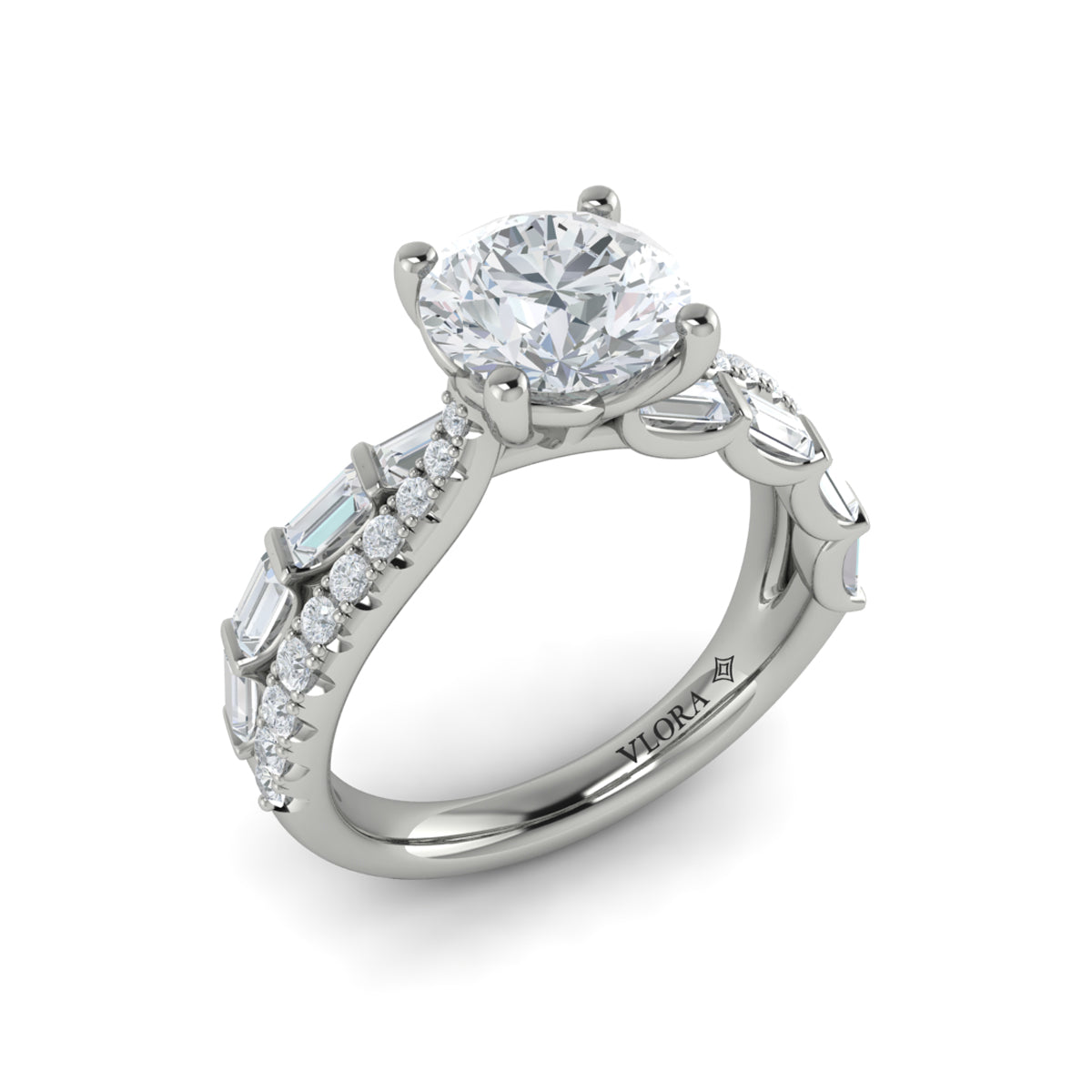 Vlora Diamond Double Band Engagement Ring Mounting