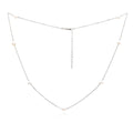 Sterling Silver Pearl Station Necklace