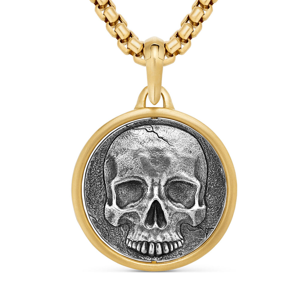 David Yurman Sterling Silver and Yellow Gold Life and Death Amulet Enhancer
