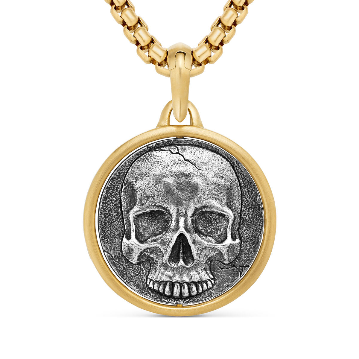 David Yurman Sterling Silver and Yellow Gold Life and Death Amulet Enhancer