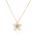 Roberto Coin Yellow Gold Flower Diamond Necklace