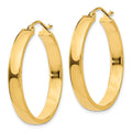 Yellow Gold Polished Tube Square Hoop Earrings