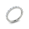 Vlora White Gold Prong Set Emerald Diamond Wedding Band
