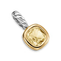 David Yurman Sterling Silver and Yellow Gold Mini Cushion Champagne Citrine Enhancer