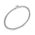 David Yurman Sterling Silver Cable Heart Bracelet with Diamonds