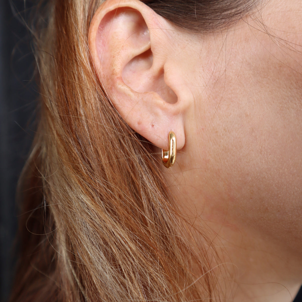 Yellow Gold Plated Sterling Silver Door Knocker Drop Earrings