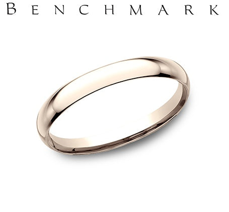 Benchmark Rose Gold Dome Comfort Fit Wedding Band