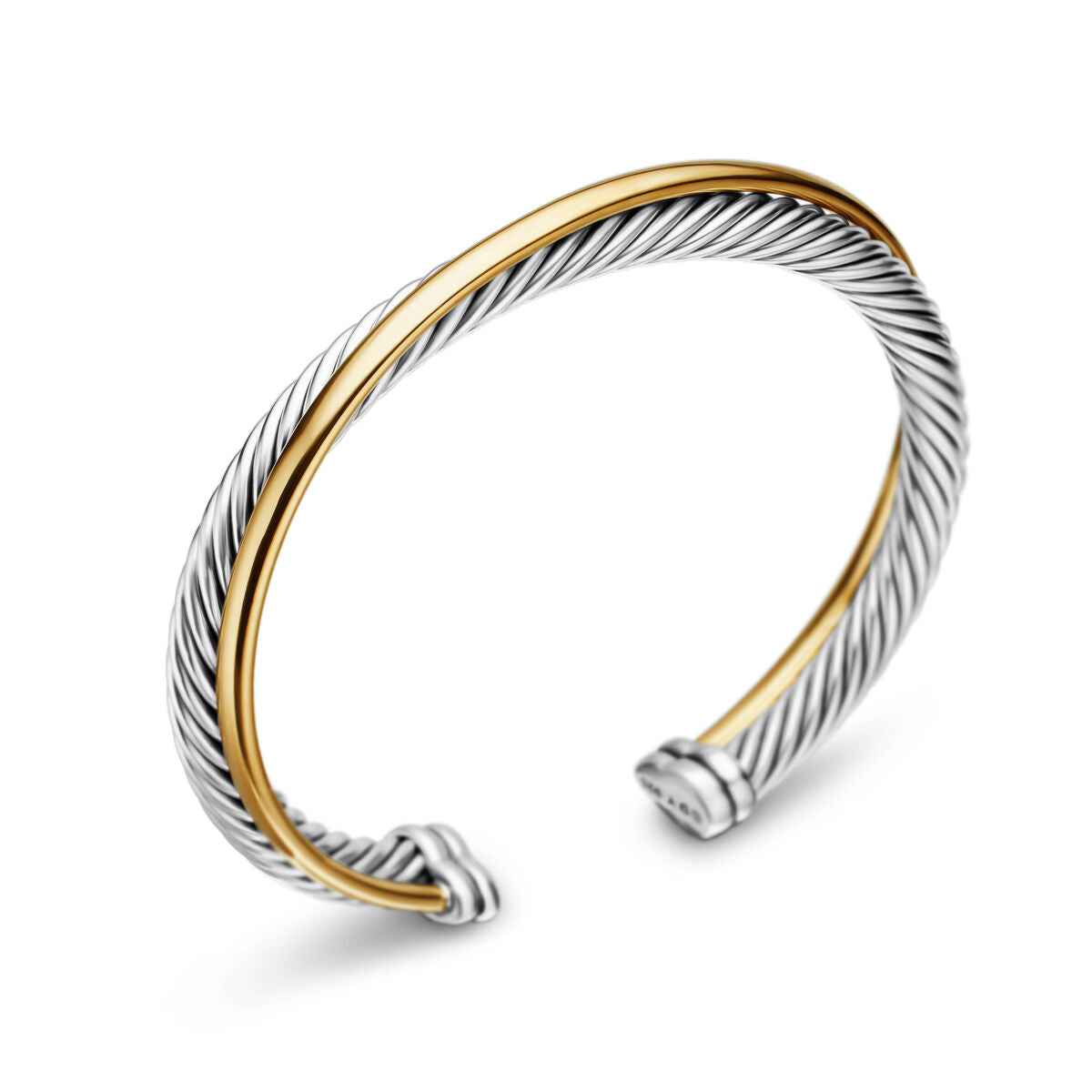 David Yurman Silver and Yellow Gold Crossover Bracelet