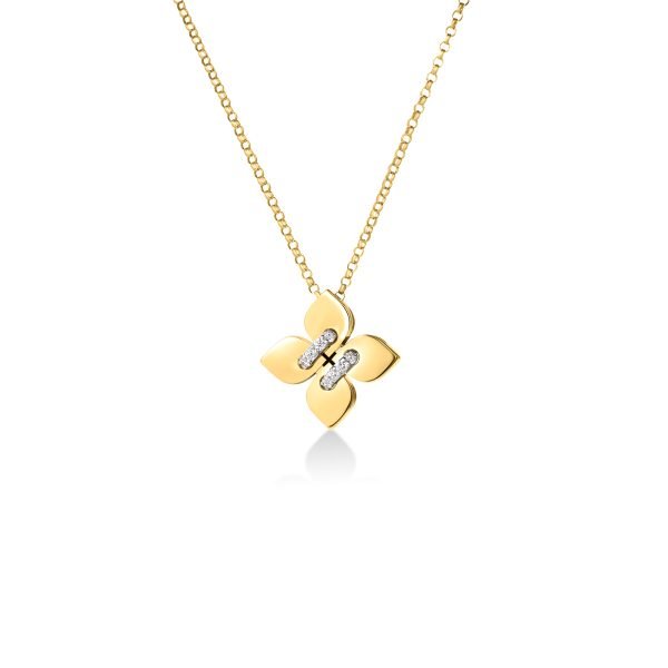 Roberto Coin Yellow Gold Diamond Venetian Princess Filo Necklace