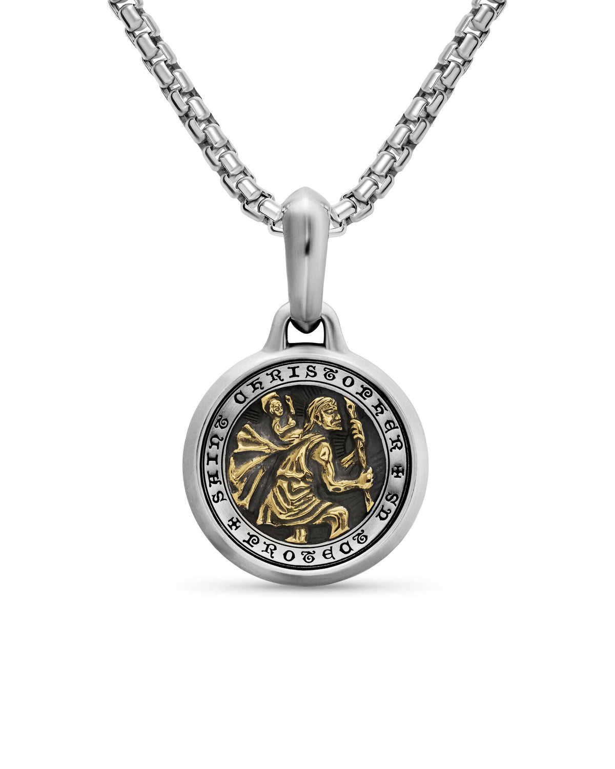 David Yurman St. Christopher Gold and Silver Amulet
