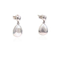 Sterling Silver Double Pear Drop Stud Earrings