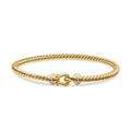 David Yurman Yellow Gold Buckle Cablespira Bracelet with Diamonds