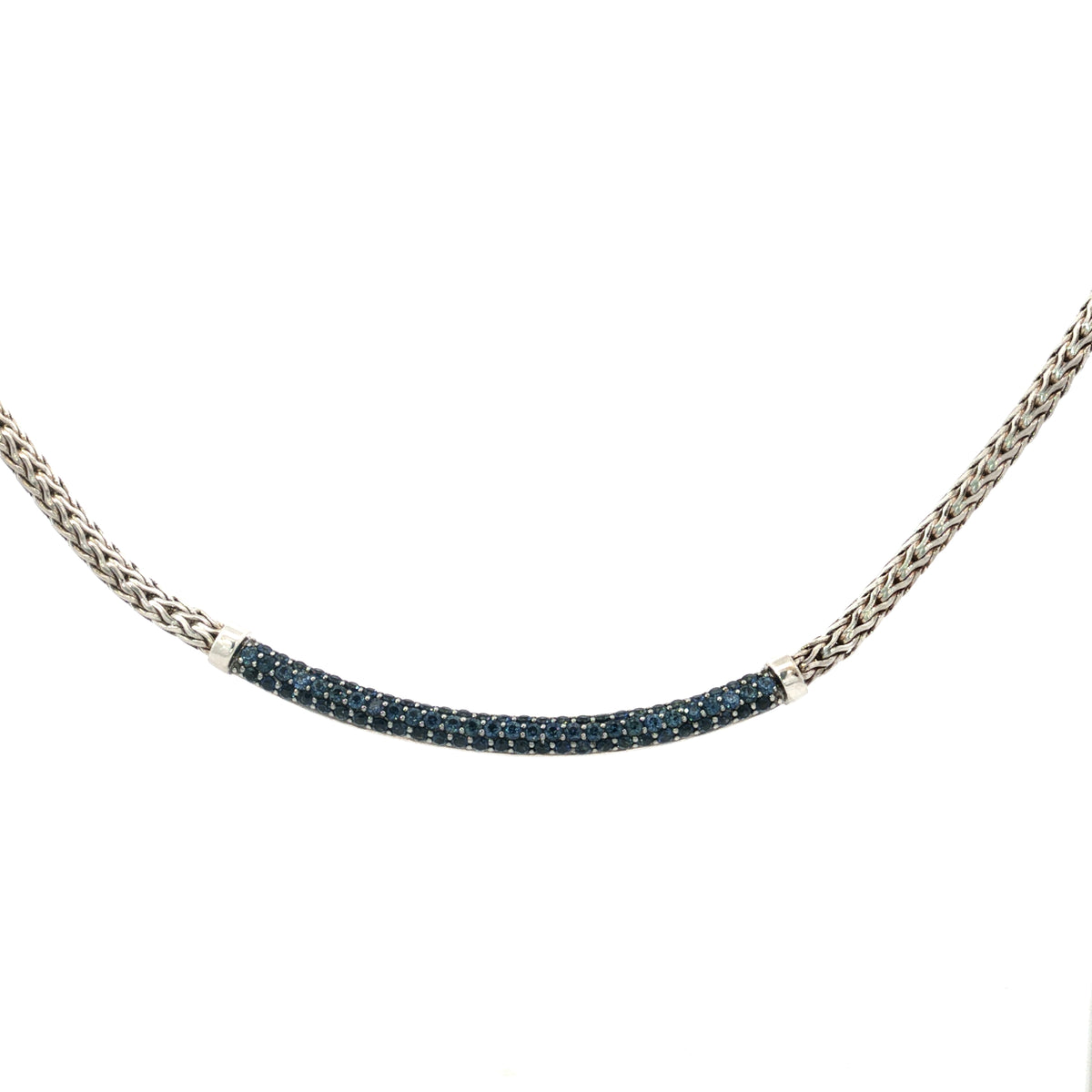 Estate John Hardy Blue Sapphire Bar Necklace
