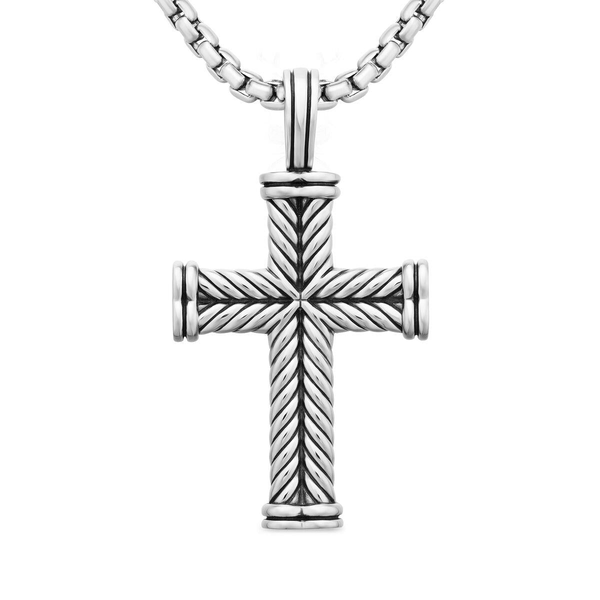 David Yurman Sterling Silver Chevron Cable Cross Enhancer