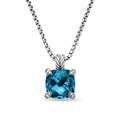 David Yurman Silver Hampton Blue Topaz Chatelaine Necklace