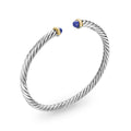 David Yurman Silver and Yellow Gold Cable Flex Lapis Lazuli Bracelet