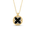 Roberto Coin Yellow Gold Diamond and Black Jade Medallion Pendant Necklace
