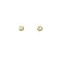 Estate Yellow Gold Bezel Diamond Stud Earrings