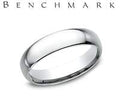 Benchmark White Gold Dome Comfort Fit Wedding Band