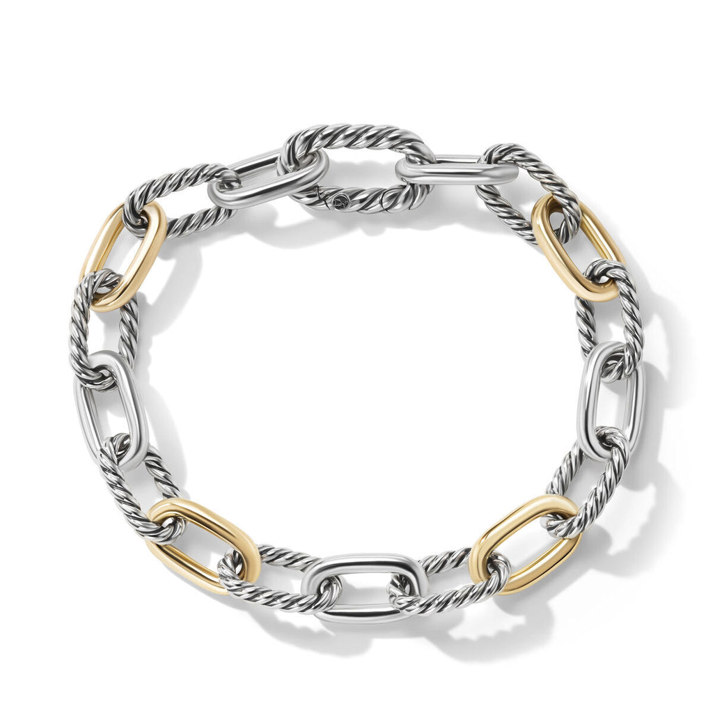 David Yurman Sterling Silver and Yellow Gold Madison Chain Bracelet